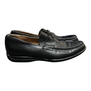 To Boot New York Men's Penny Loafer Black Leather Top Rubber 39/8.5